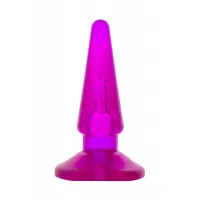 Фиолетовая анальная пробка BUTT PLUG - 9,5 см фиолетовый 