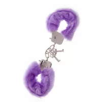 Фиолетовые меховые наручники METAL HANDCUFF WITH PLUSH LAVENDER фиолетовый 