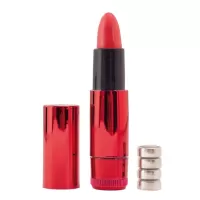 Красный вибратор в виде помады - 9 см красный 