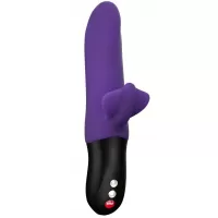 Фиолетовый пульсатор с клиторальным лепестком Bi Stronic Fusion - 21,5 см фиолетовый 