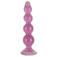 Фиолетовый анальный стимулятор-ёлочка Anal Beads - 13 см фиолетовый 