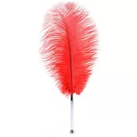 Красное страусиное пёрышко - 40 см красный 