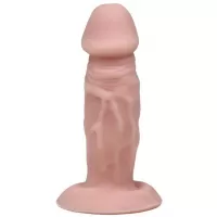 Телесная анальная пробка-фаллос на присоске - 11 см телесный 