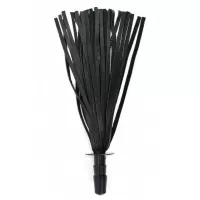 Черная кожаная плеть со штырьком для насадок черный 