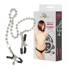 Зажимы на соски Nipple clamps с бусинками серебристый 