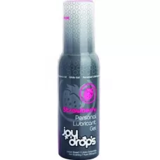 Смазка на водной основе со вкусом клубники JoyDrops Strawberry - 100 мл  