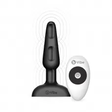 Чёрная анальная вибропробка с 3 источниками вибрации TRIO REMOTE CONTROL PLUG BLACK - 13,5 см черный 