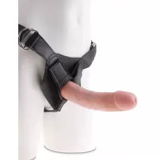 Телесный страпон на трусиках Strap-on Harness Cock - 20,3 см телесный 