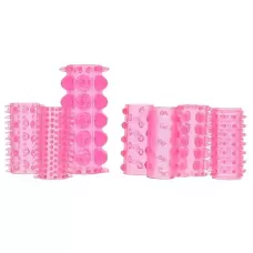 Набор из 7 розовых насадок на пенис ONE-A-DAY PENIS SLEEVES PINK розовый 