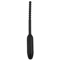 Чёрный вибростимулятор для уретры Silikon Dilator - 19 см черный 