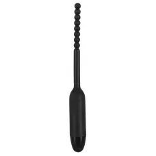 Чёрный вибростимулятор для уретры Silikon Dilator - 19 см черный 