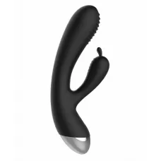 Чёрный вибратор E-Stimulation Rabbit Vibrator с электростимуляцией - 19 см черный 