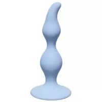 Голубая анальная пробка Curved Anal Plug Blue - 12,5 см голубой 