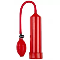 Красная вакуумная помпа Eroticon PUMP X1 с грушей красный 