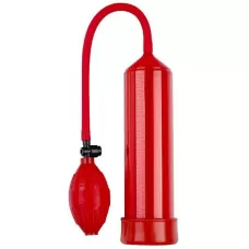 Красная вакуумная помпа Eroticon PUMP X1 с грушей красный 