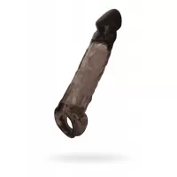 Чёрная насадка на пенис XLover c подхватом - 19,5 см черный 