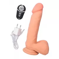 Перезаряжаемый вибратор-реалистик REALSTICK ELITE VIBRO с пультом ДУ - 20 см телесный 