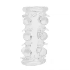 Прозрачная насадка на пенис с шипами и бугорками JELLY JOY LUST CLUSTER CLEAR прозрачный 