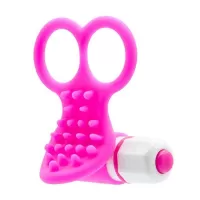 Розовый вибростимулятор с петлями для пальцев SEE YOU FINGERING PINK розовый 