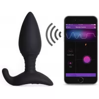 Малая анальная пробка со смарт-приложением и подключением к чатам вебкам Lovense Hush черный 
