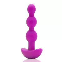 Анальная виброёлочка TRIPLET ANAL BEADS FUCHSIA - 14 см лиловый 