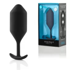 Чёрная пробка для ношения B-vibe Snug Plug 4 - 14 см черный 