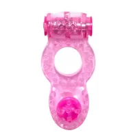 Розовое эрекционное кольцо с вибрацией Rings Ringer розовый 