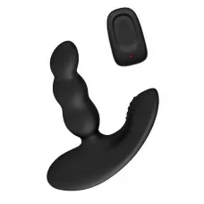 Черный силиконовый стимулятор простаты Levett Nitoc с пультом ДУ черный 