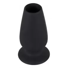 Чёрная анальная пробка-тоннель Lust Tunnel M - 10 см черный 