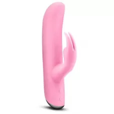 Розовый вибратор с клиторальным отростком VILAIN BIANCA PASSION - 18 см розовый 