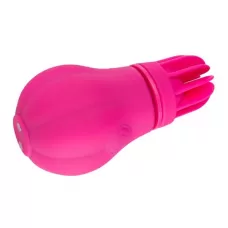 Розовый клиторальный стимулятор Caress с 5 заменяемыми насадками розовый 