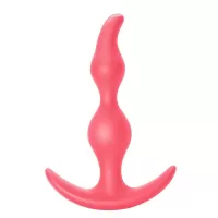 Розовая анальная пробка Bent Anal Plug Black - 13 см розовый 