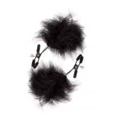 Зажимы для сосков с пухом FEATHERED NIPPLE CLAMPS черный 