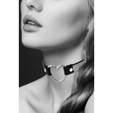 Чокер-сердечко с кристаллами COLLIER STRASS ET COEUR черный 