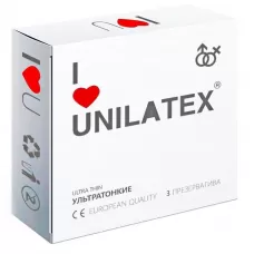 Ультратонкие презервативы Unilatex Ultra Thin - 3 шт телесный 