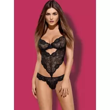 Роскошный кружевной тедди Alluria черный L-XL