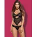 Роскошный кружевной тедди Alluria черный L-XL