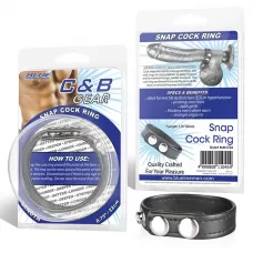 Кольцо на пенис из искусственной кожи на клепках SNAP COCK RING черный 