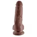 Коричневый фаллоимитатор 8  Cock with Balls - 21,3 см коричневый 