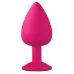 Большая розовая анальная пробка Emotions Cutie Large с фиолетовым кристаллом - 10 см фиолетовый 