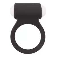 Чёрное эрекционное виброкольцо LIT-UP SILICONE STIMU RING 3 BLACK черный 