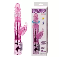 Вибратор-бабочка Throbbing Butterfly - 29,5 см розовый 