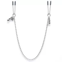 Зажимы для сосков на нитке бусин At My Mercy Chained Nipple Clamps серебристый 
