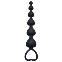 Чёрная анальная цепочка Heart s Beads Black - 18 см черный 