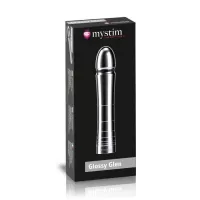 Фаллоимитатор для электростимуляции Glossy Glen Dildo - 14 см серебристый 