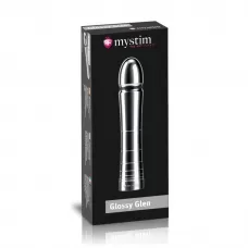 Фаллоимитатор для электростимуляции Glossy Glen Dildo - 14 см серебристый 