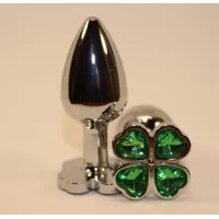 Серебристая пробка с цветком из зеленых сердечек - 7 см зеленый 