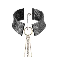 Чёрный ошейник с цепочками Desir Metallique Collar черный с золотистым 