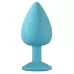 Большая голубая анальная пробка Emotions Cutie Large с розовым кристаллом - 10 см розовый 