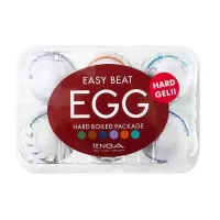 Набор из 6 мастурбаторов Tenga EGG II Hard Boiled с различным рельефом молочный 
